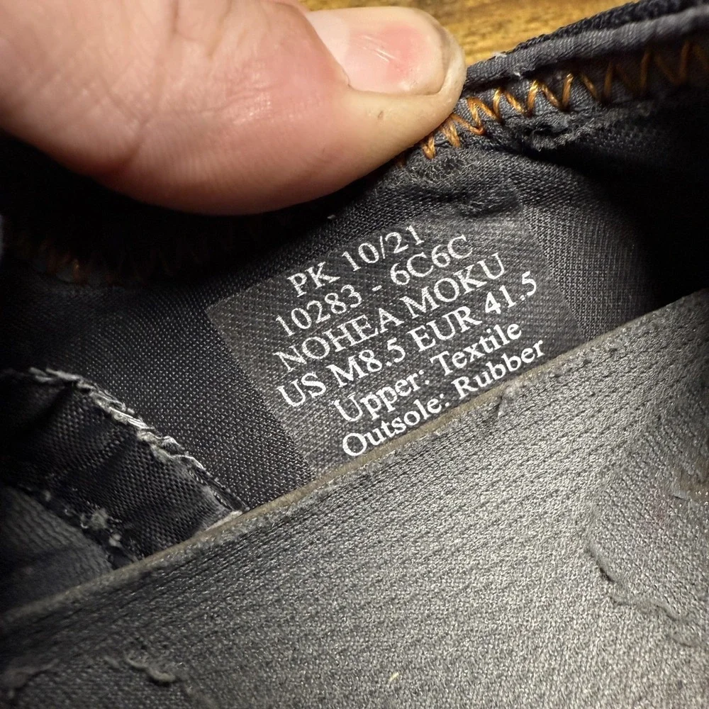 OluKai Nohea Moku 10283-6C6C Night Black Textile Boat Shoes Mens Size 8.5
